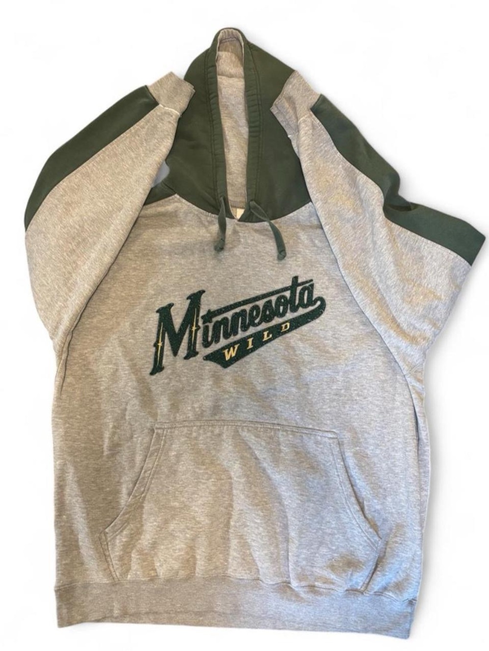 NHL Minnesota Wild Gray and Green Pullover Hoodie